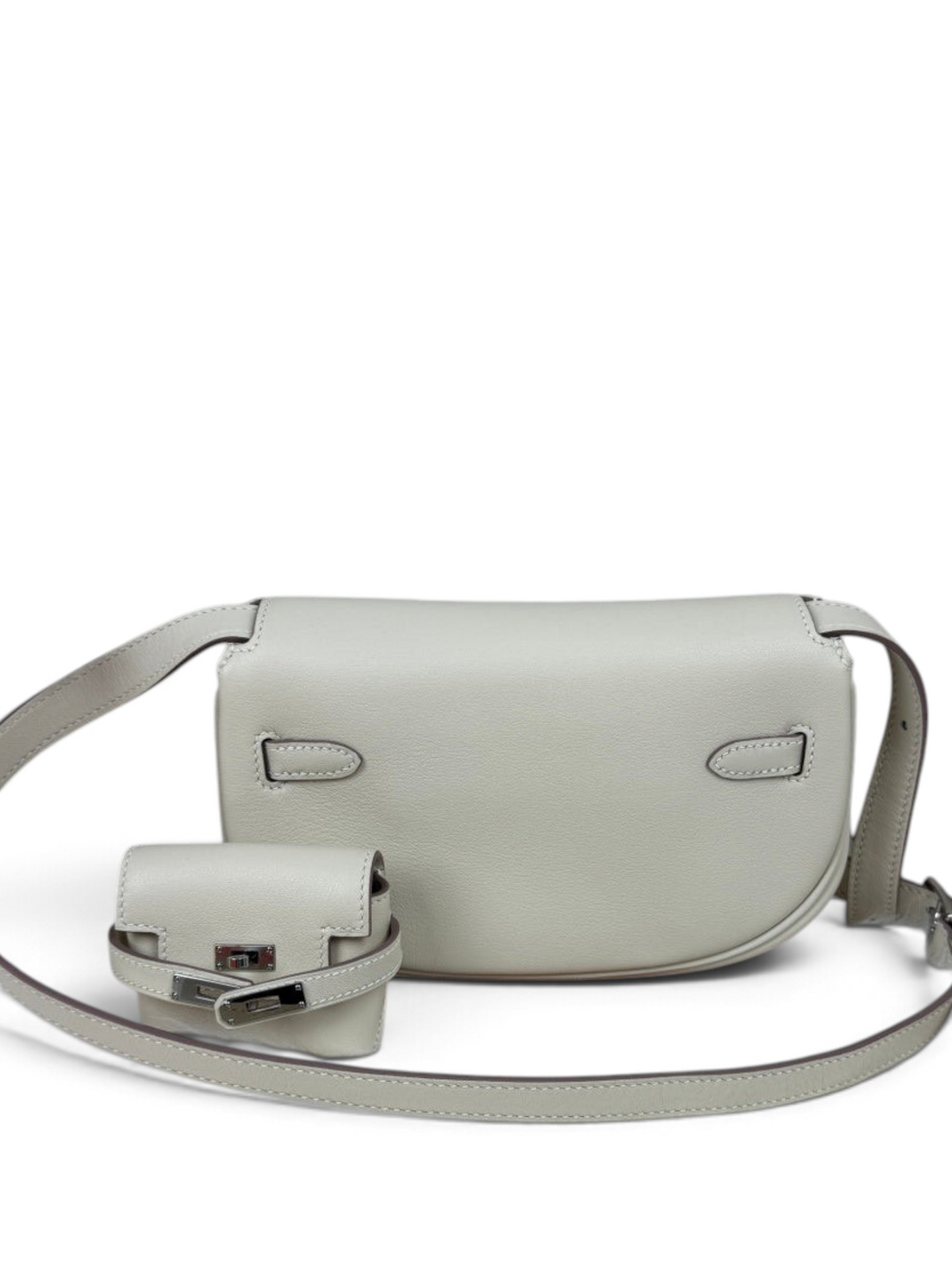 Kelly Moove Swift Leather Bag — Nata with Palladium-Tone Hardware — product view 2