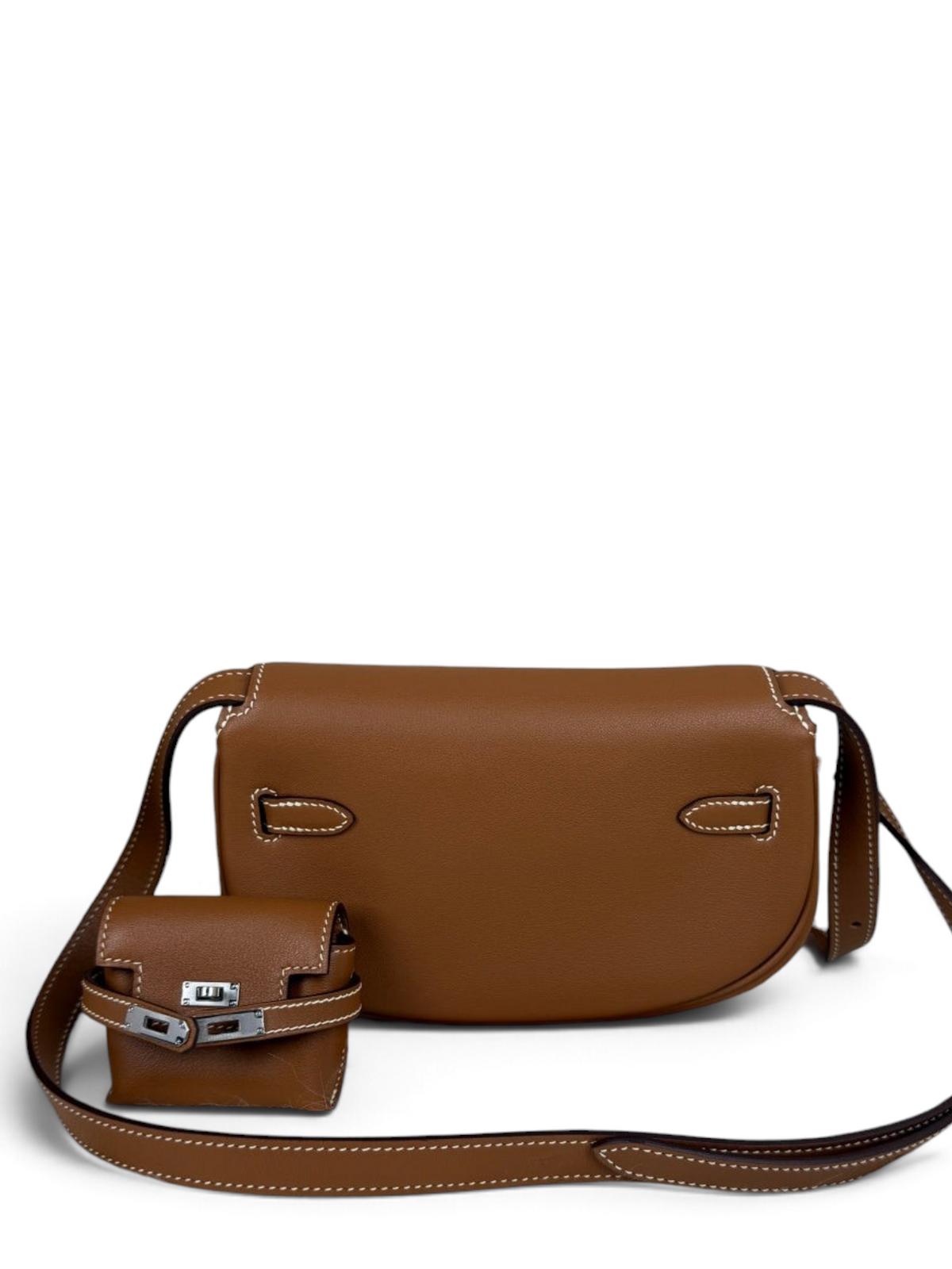 Kelly Moove Swift Leather Bag — Gold with Palladium-Tone Hardware — product view 2
