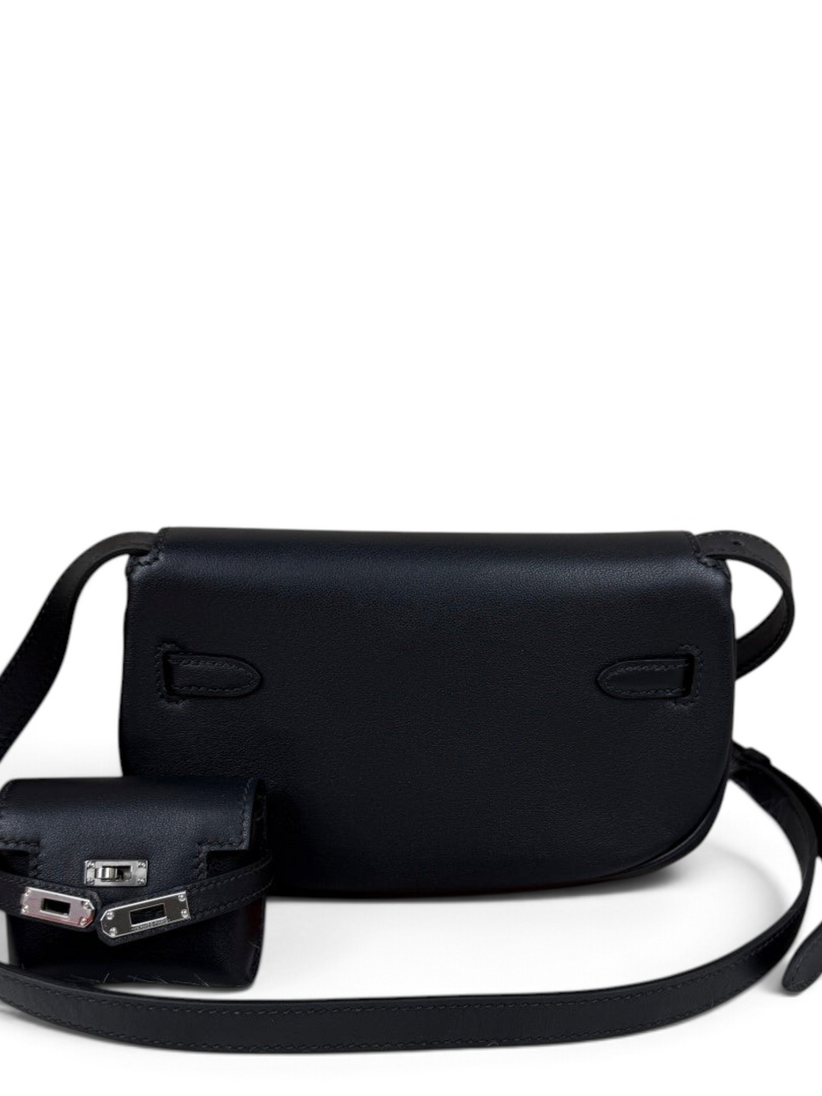Kelly Moove Swift Leather Bag — Noir with Palladium-Tone Hardware — product view 2