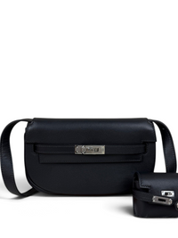 Kelly Moove Swift Leather Bag — Noir with Palladium-Tone Hardware