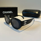 Oval Polarized Acetate Sunglasses - Black - View 3
