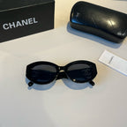 Oval Polarized Acetate Sunglasses - Black - View 5