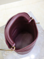 Saint Laurent Gaby Bucket Bag in Burgundy Quilted calfskin Leather - Detail View 7