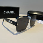 Embellished Rimless Square Sunglasses - Black/Silver - View 1