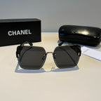 Embellished Rimless Square Sunglasses - Black/Silver - View 2