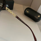 Embellished Cat-Eye Sunglasses - Black/Gold - View 8