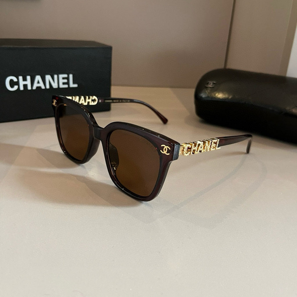 Embellished Cat-Eye Sunglasses - Black/Gold - View 3