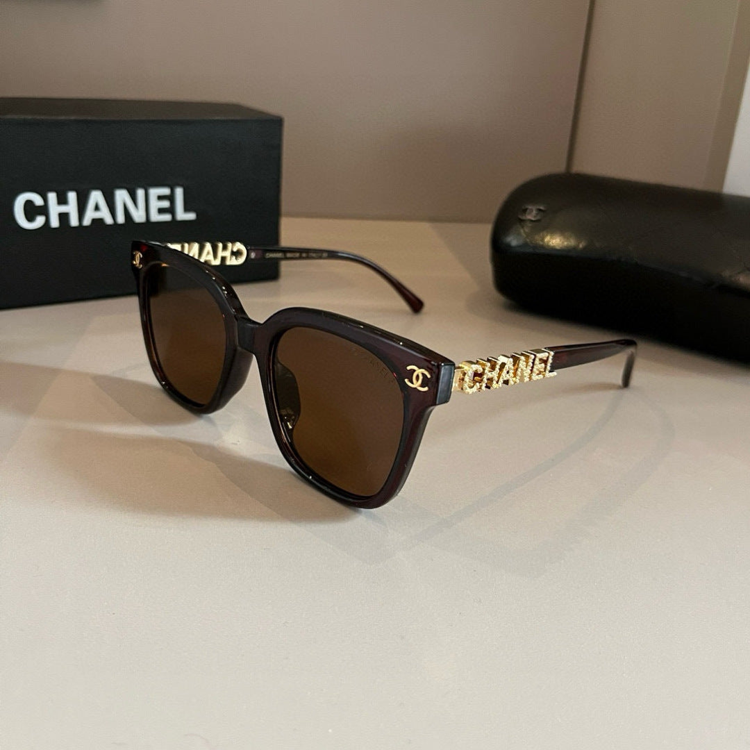 Embellished Cat-Eye Sunglasses - Black/Gold - View 3