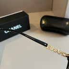 Letter-Temple Cat-Eye Sunglasses - Transparent Black - View 7