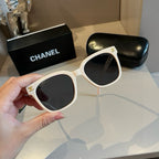 Letter-Temple Cat-Eye Sunglasses - White - View 2