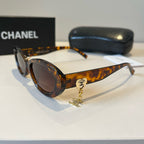 Oval Charm Sunglasses - Tortoiseshell - View 3