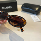 Oval Charm Sunglasses - Tortoiseshell - View 8