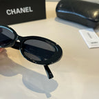 Oval Charm Sunglasses - Black - View 7