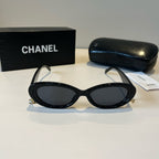 Oval Charm Sunglasses - Black - View 2
