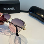 Crystal-Rim Pilot Sunglasses - Gold/Pink Gradient - View 7