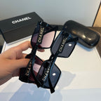 Oversized Gradient Square Sunglasses - Black - View 12
