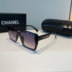 Oversized Gradient Square Sunglasses - Black/Purple Gradient - View 3