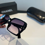 Oversized Gradient Square Sunglasses - Black/Purple Gradient - View 9