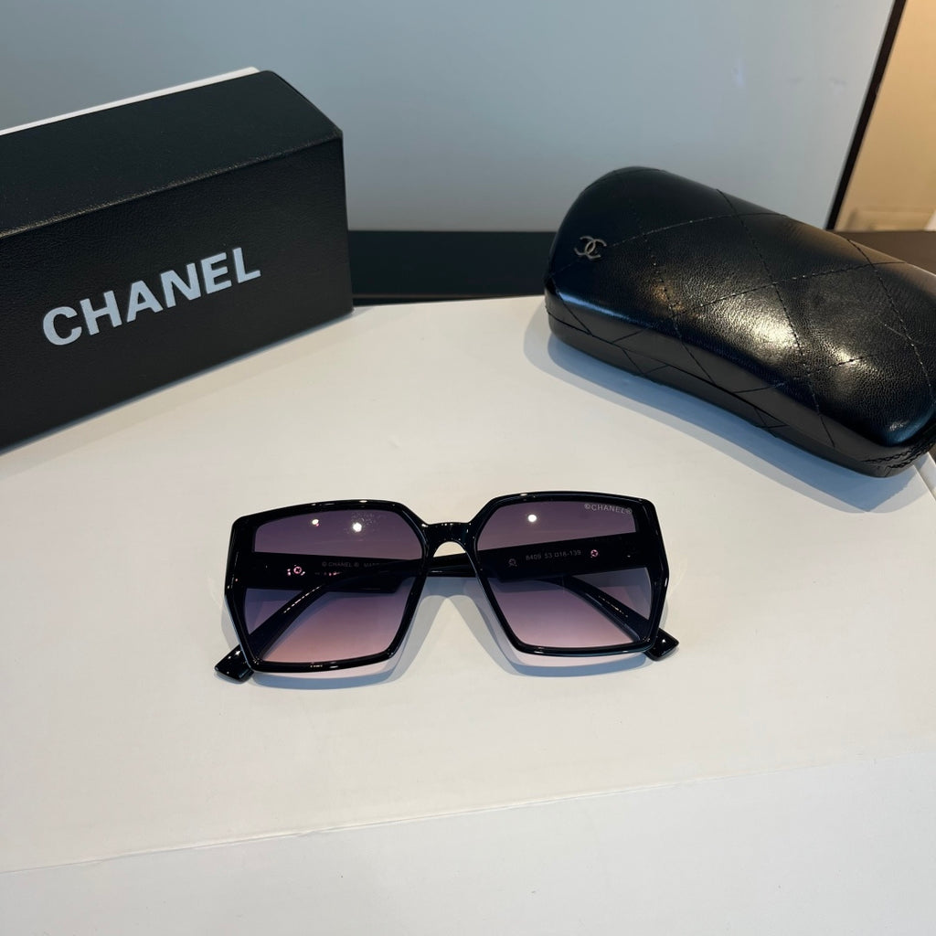 Oversized Gradient Square Sunglasses - Black/Purple Gradient - View 10