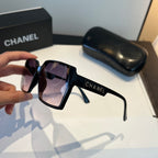 Oversized Gradient Square Sunglasses - Black/Purple Gradient - View 4