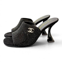 Quilted Double C High-Heel Mule Sandals