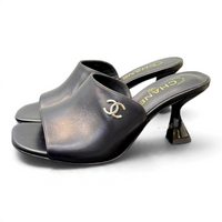Quilted Double C High-Heel Mule Sandals