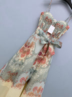 Floral Corset Camisole Maxi Dress - Coral Floral - View 31
