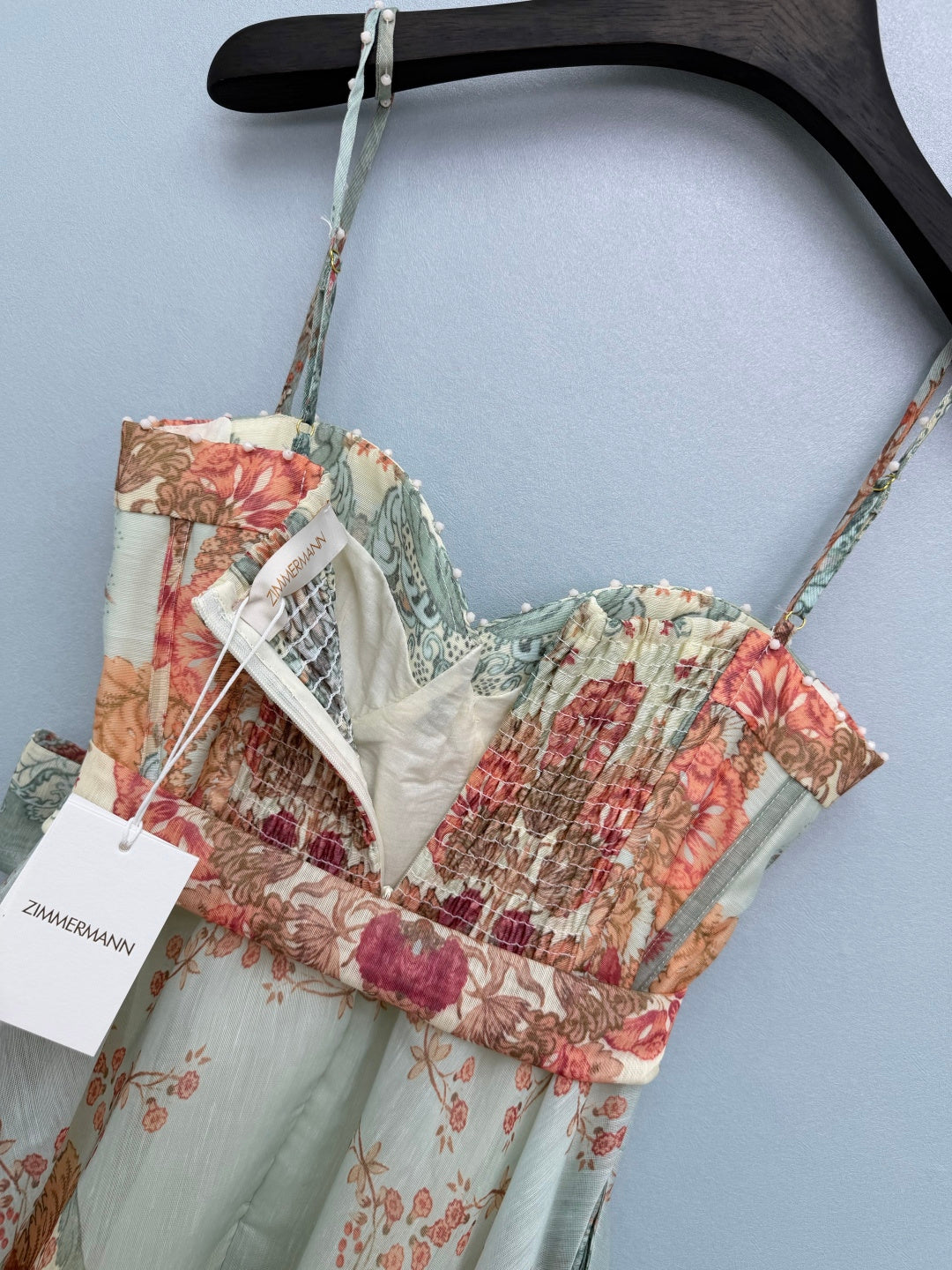 Floral Corset Camisole Maxi Dress - Coral Floral - View 36