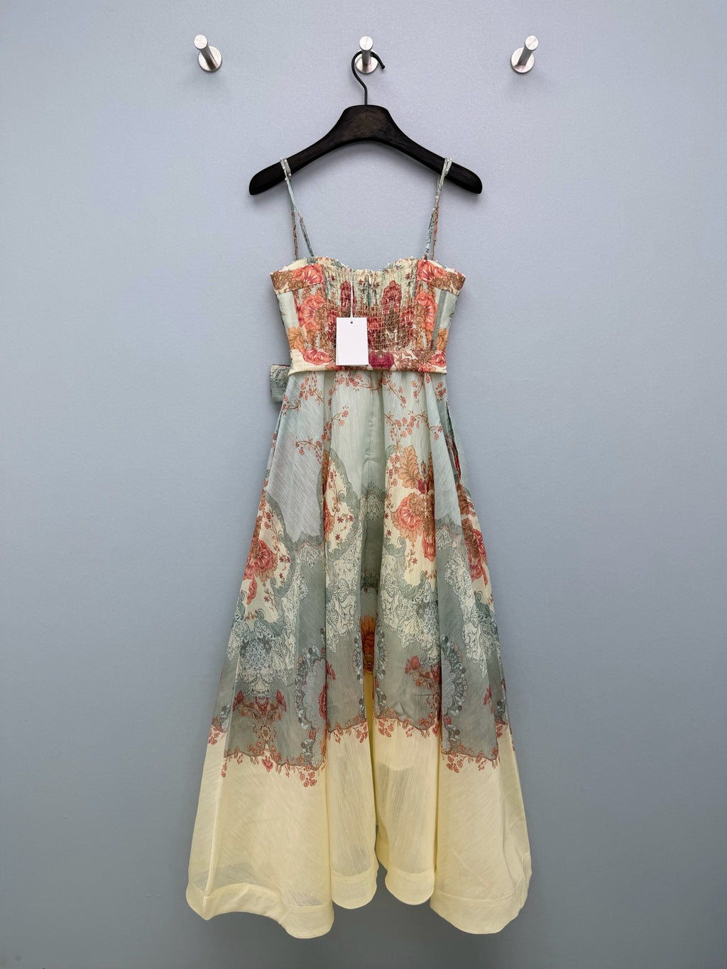 Floral Corset Camisole Maxi Dress - Coral Floral - View 35