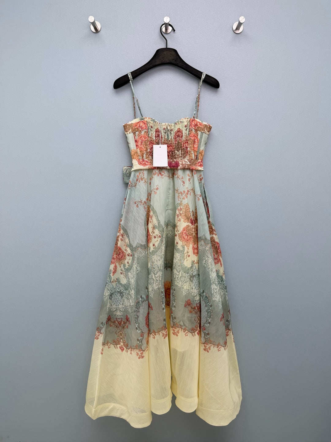Floral Corset Camisole Maxi Dress - Coral Floral - View 35