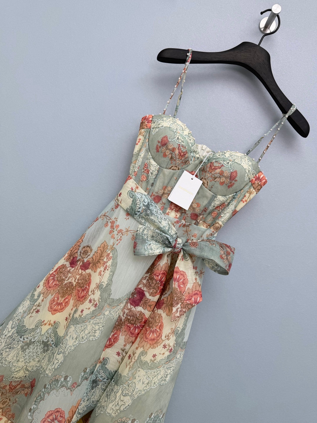 Floral Corset Camisole Maxi Dress - Coral Floral - View 30