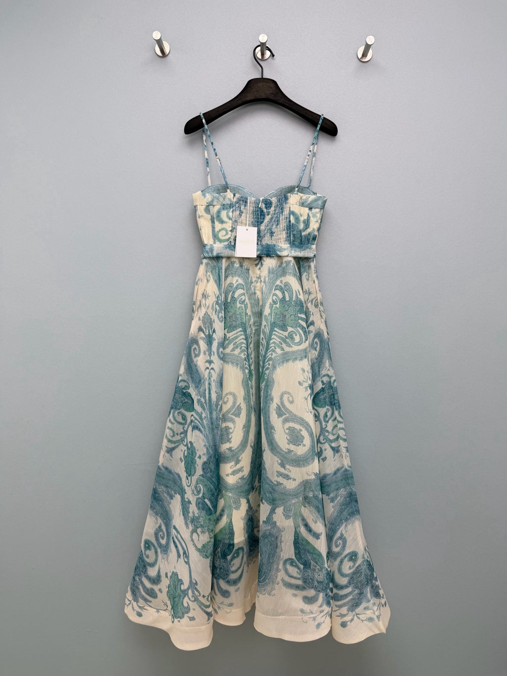 Floral Corset Camisole Maxi Dress - Teal Paisley - View 26