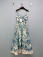 Floral Corset Camisole Maxi Dress - Teal Paisley - View 26