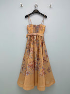 Floral Corset Camisole Maxi Dress - Mustard Floral - View 16