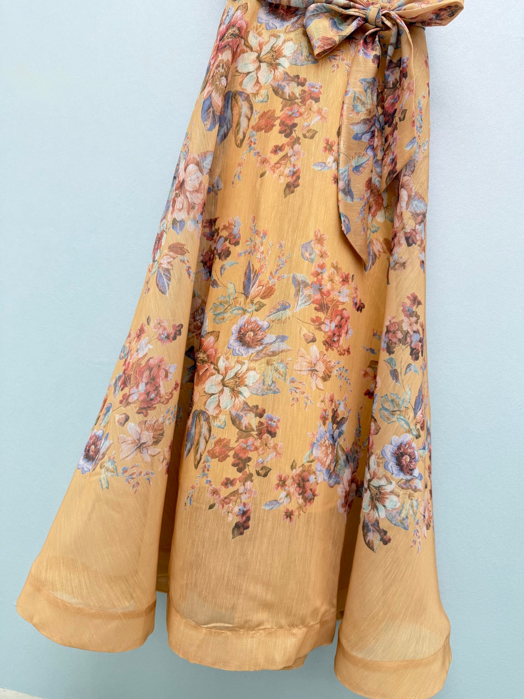 Floral Corset Camisole Maxi Dress - Mustard Floral - View 14