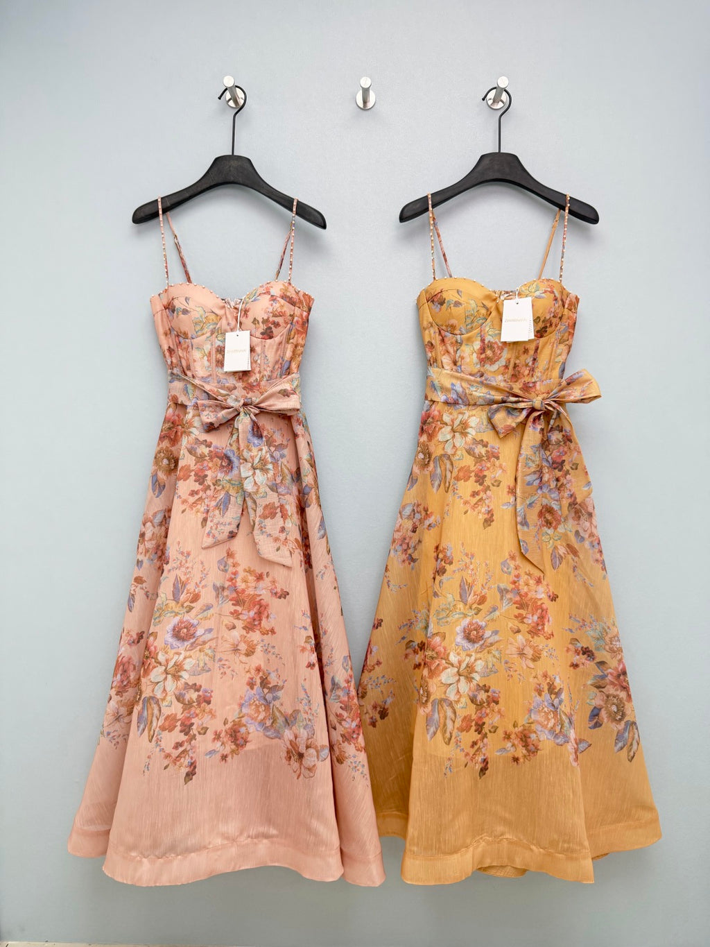 Floral Corset Camisole Maxi Dress - Mustard Floral - View 18