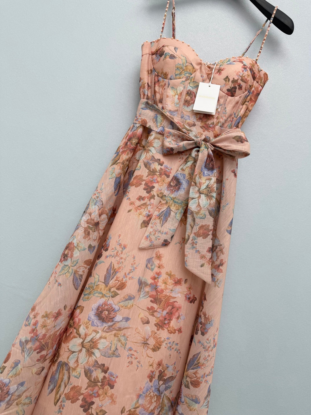 Floral Corset Camisole Maxi Dress - Blush Floral - View 4