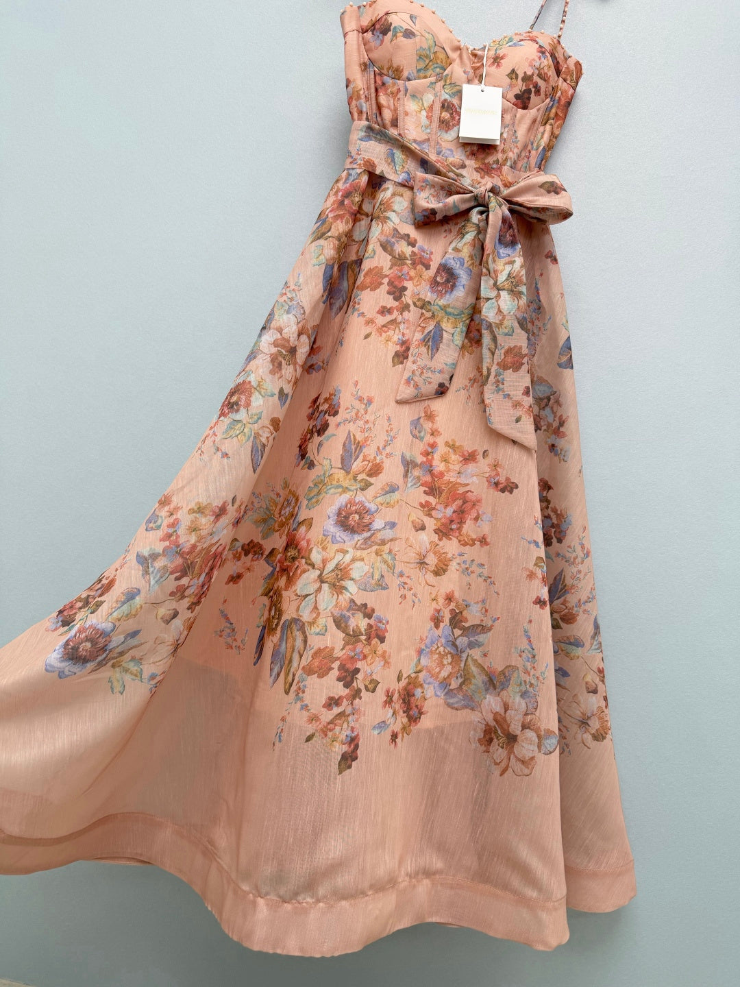 Floral Corset Camisole Maxi Dress - Blush Floral - View 5