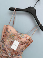 Floral Corset Camisole Maxi Dress - Blush Floral - View 2