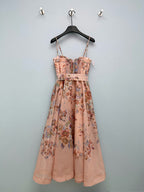 Floral Corset Camisole Maxi Dress - Blush Floral - View 7