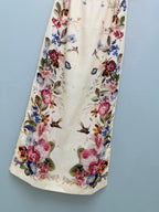 Bird Print Halterneck Midi Dress - Ivory Multicolor - View 5