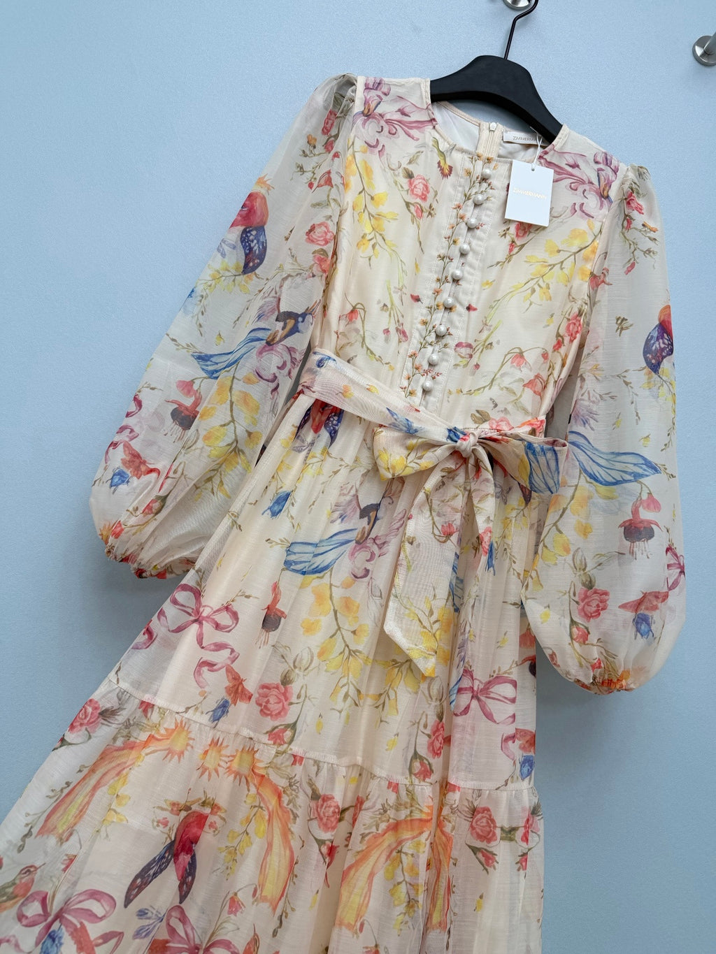 Floral Button-Front Tiered Maxi Dress - Ivory Multicolor - View 4