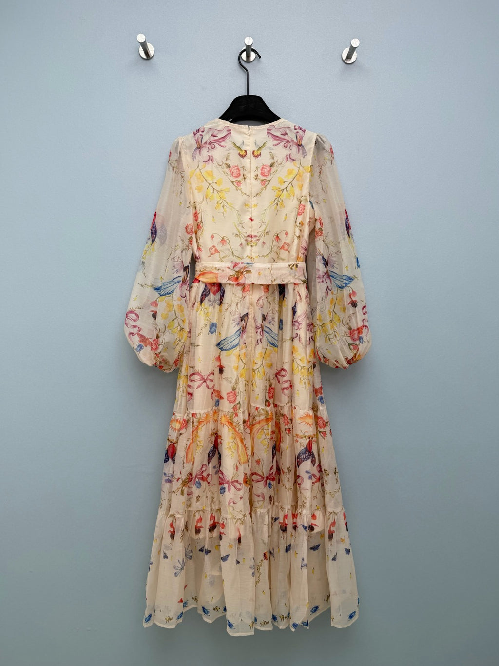 Floral Button-Front Tiered Maxi Dress - Ivory Multicolor - View 8