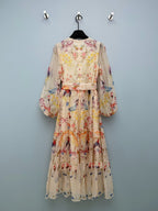Floral Button-Front Tiered Maxi Dress - Ivory Multicolor - View 8