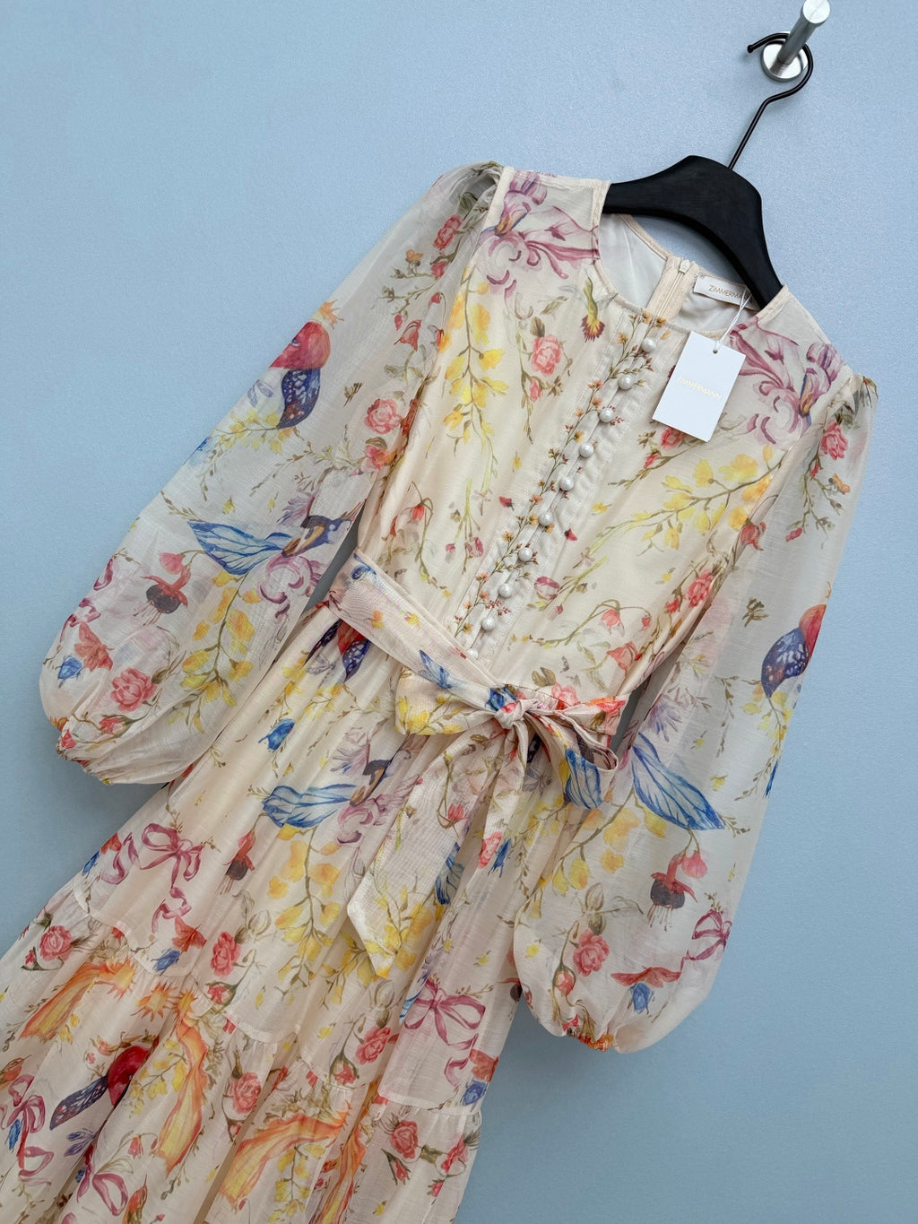 Floral Button-Front Tiered Maxi Dress - Ivory Multicolor - View 3