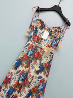 Floral Appliqué Camisole Maxi Dress - Multicolor Floral - View 4