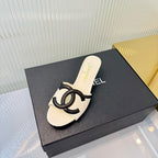Double C Mid-Heel Slide Sandals - White - View 9