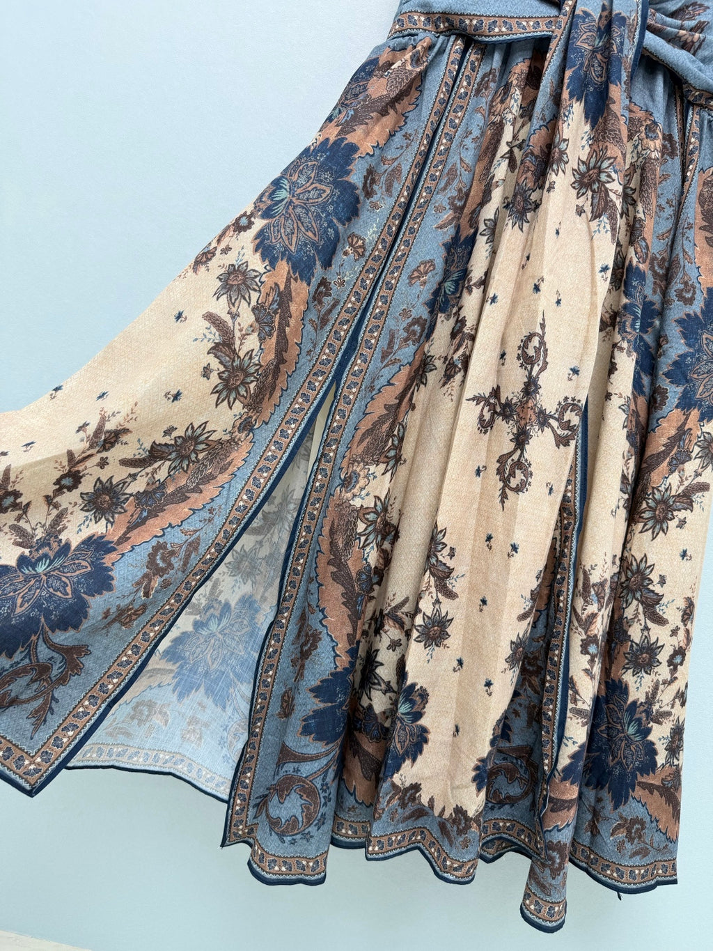 Paisley Cutout Halterneck Maxi Dress - Brown Multicolor - View 5