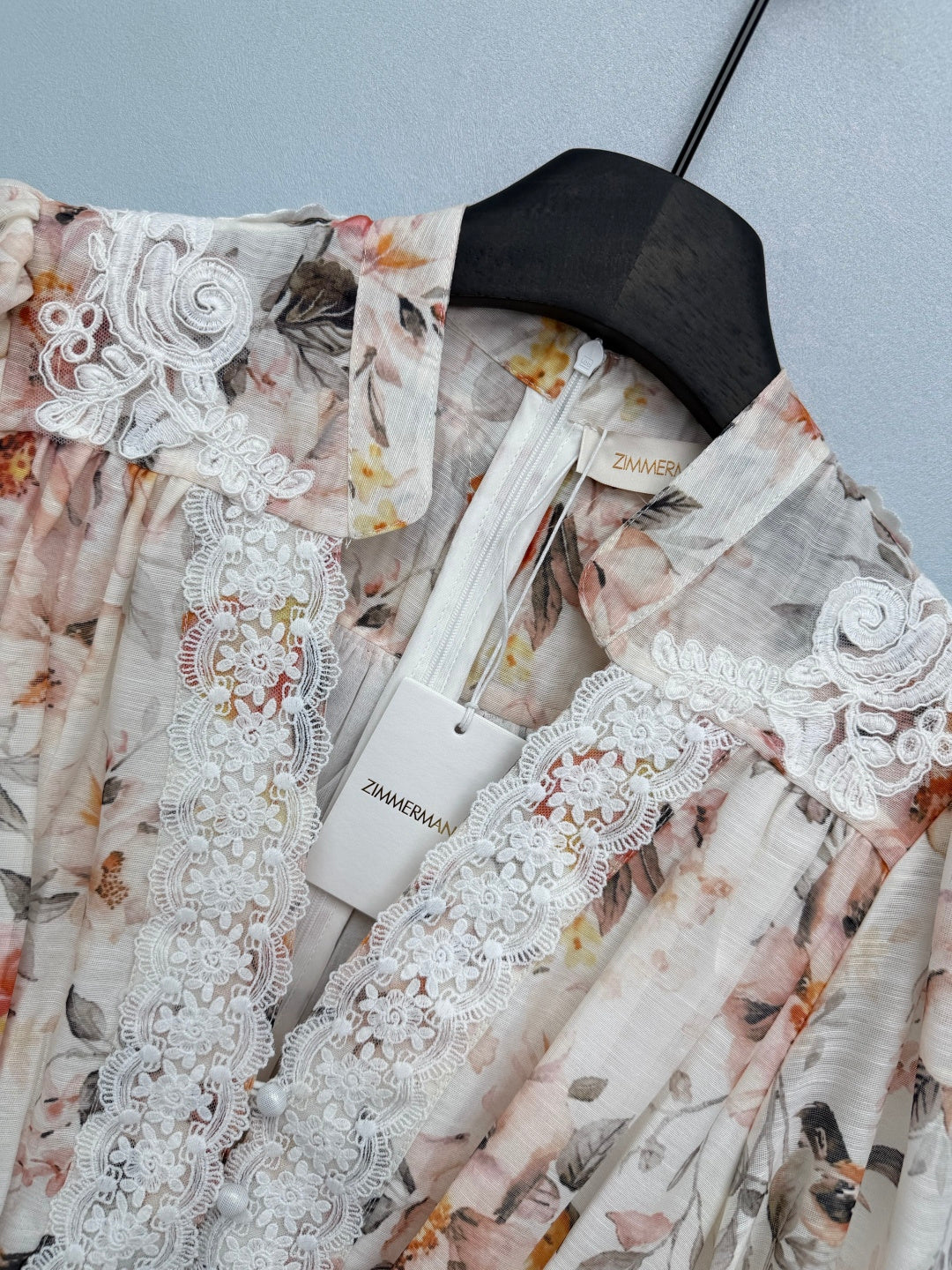 Lace-Trim Floral Maxi Dress - Ivory Floral - View 2