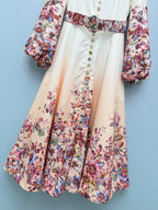 Embellished Floral High-Neck Maxi Dress - Ivory Ombre - View 5
